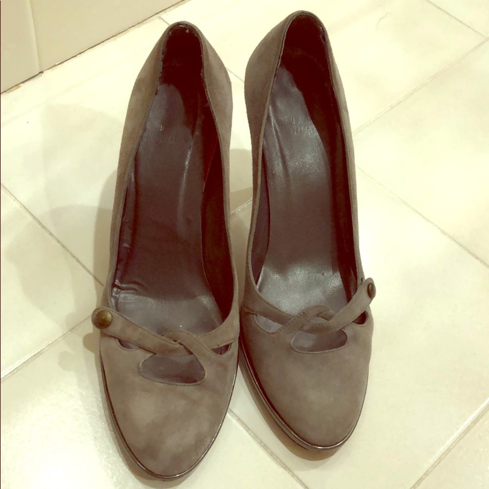 Stuart Weitzman grey suede pump high heel 36.5